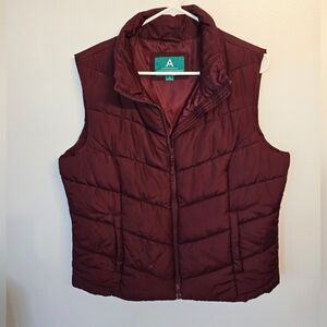 Aeropostale Quilted Puffer Vest - Wine